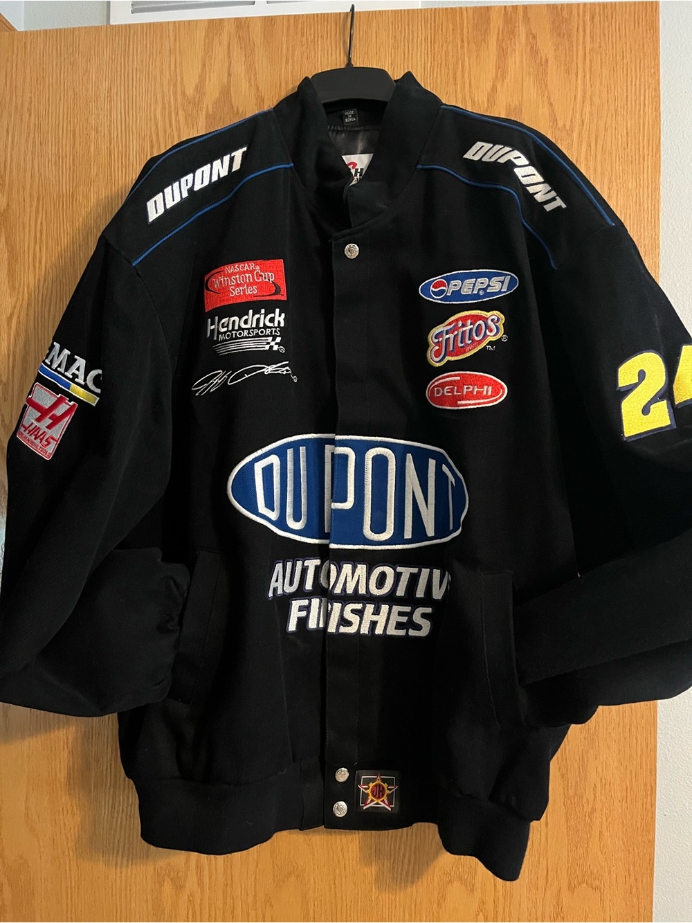 Dupont Black Racing Patch Bomber Jacket